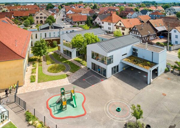 École maternelle de Lipsheim, photo aérienne par drone