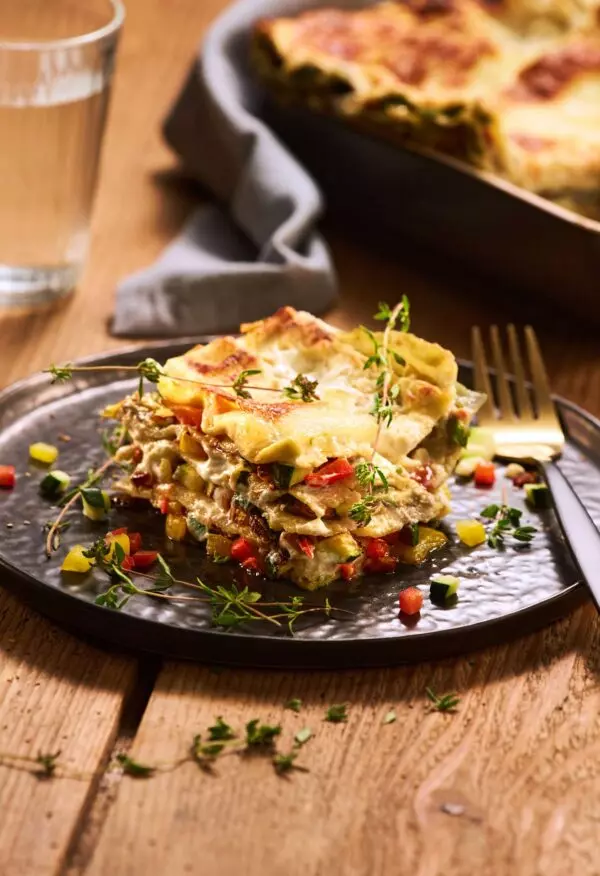 Lasagnes Ricotta Mozzarella - Prise de vue culinaire réalisée en studio professionnel à Strasbourg dans le Bas-Rhin