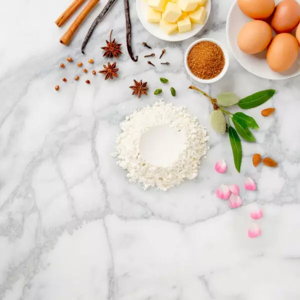 Preparation culinaire sur plaque de marbre - Studio photo professionnel Strasbourg