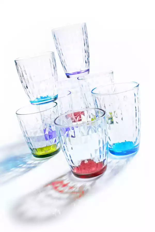 Packshot de verres sur fond blanc pour Aldi