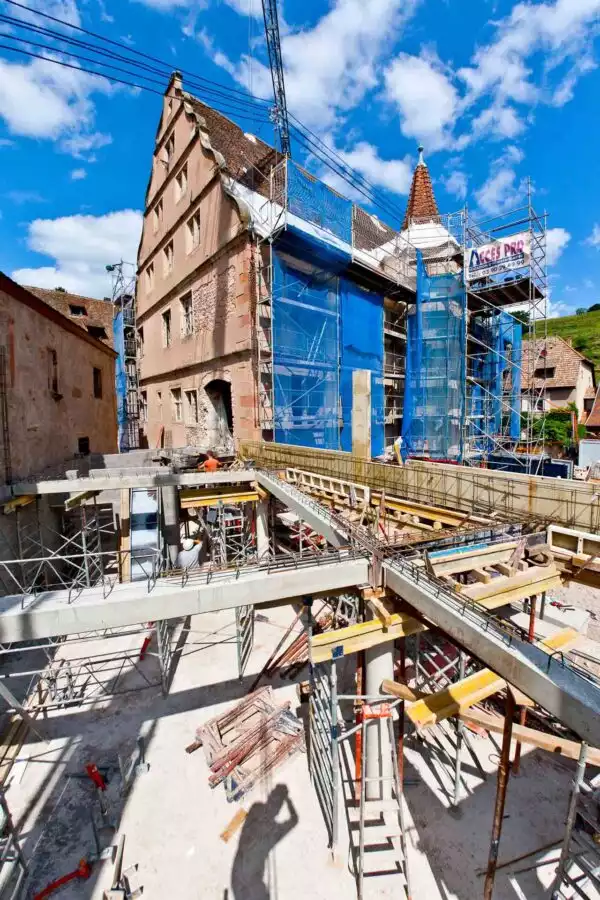 Prise de vue de suivi de chantier de la restauration de la Seigneurie d'Andlau
