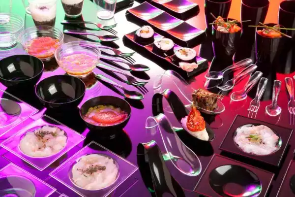 Visuel de verrines en ambiance cocktail réalisé en studio pour Aldi